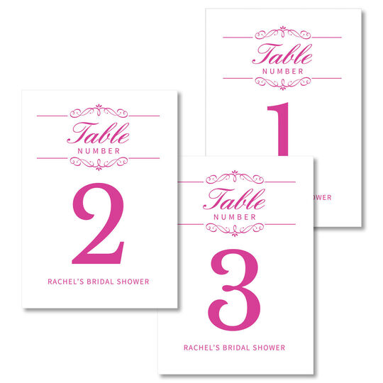 Scroll Table Number Cards